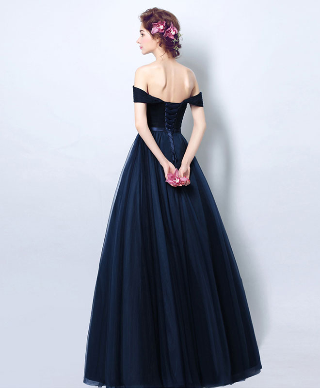 Stylish Sky Blue Tulle Long Prom Dress, Evening Dress