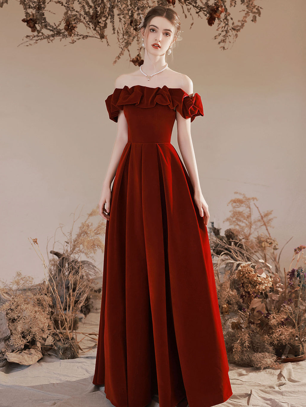 Custom Made Off the Shoulder Burgundy Long Prom Dresses, Off Shoulder – Eip  Collection