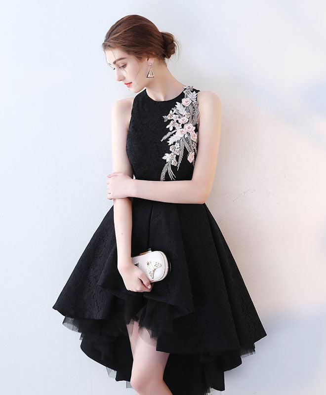 Cute Black High Low Prom Dress Short Evening Dress Shop