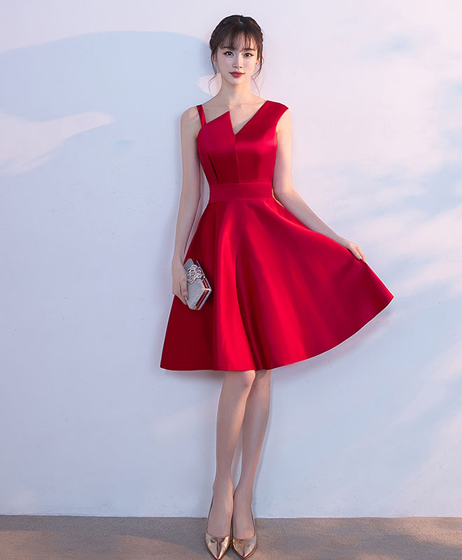 Classic A-line Short Red Formal Bridesmaid Dress Cocktail Prom Dress w –  DaisyFormals-Bridesmaid and Formal Dresses in 59+ Colors