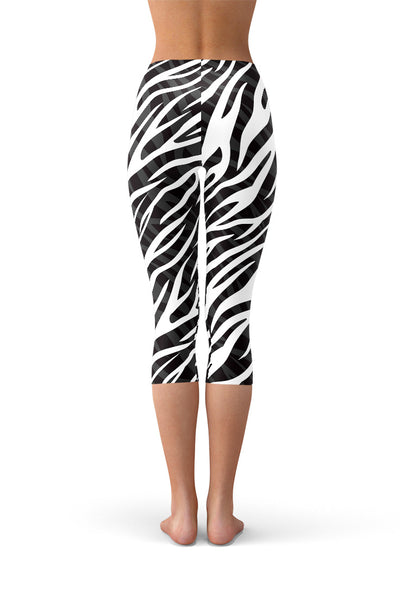 Black and White Zebra Print Capri Leggings – Satori Stylez