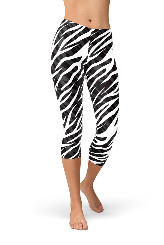 Black and White Zebra Print Capri Leggings – Satori Stylez