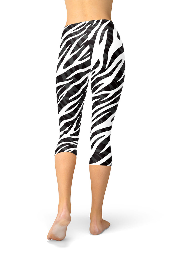 Black and White Zebra Print Capri Leggings – Satori Stylez