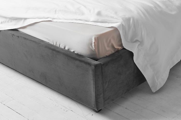 Grey Ottoman Storage Bed | Plain Double | Yark Beds