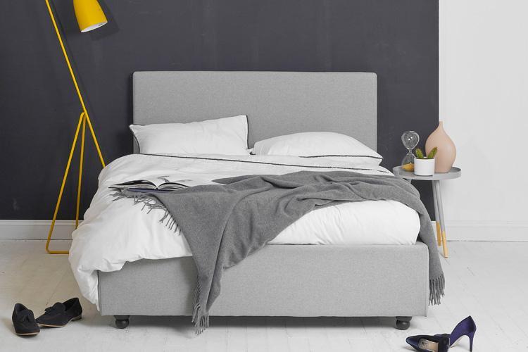 Light Grey Ottoman Storage Bed | Plain King | Yark Beds