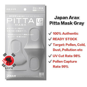 [ARAX] Pitta Mask – Light Gray Anti-Pollution Face Mask 3 pcs