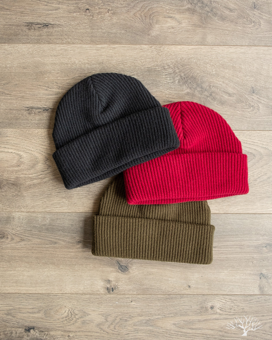 Cashmere Waffle Watch Cap - Burgundy