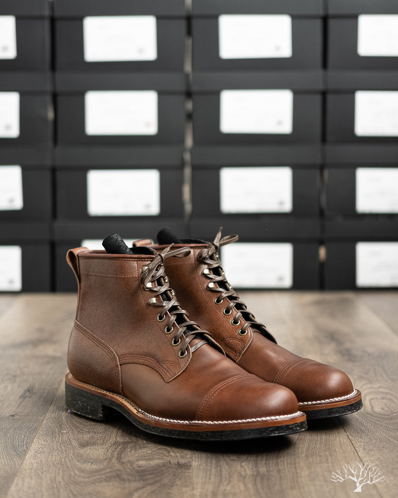 Viberg - Bobcat Boot - Brown Waxed Flesh Horsebutt - 1035 – Withered Fig