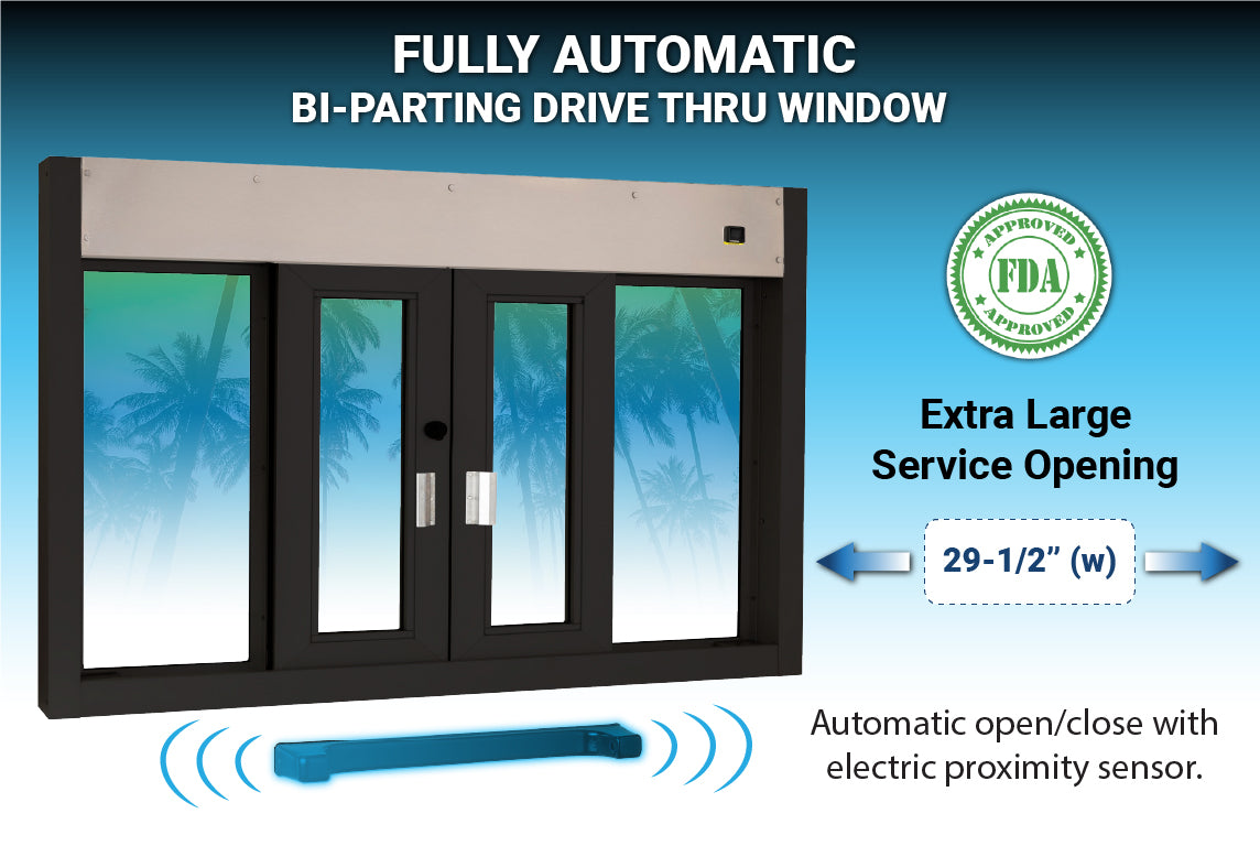 BP-7236E / BP-7241E Bi-Parting drive thru window Quikserv Covenant Security