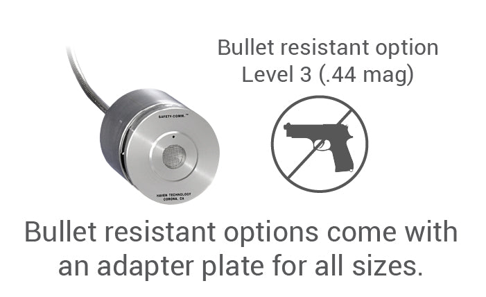 Amplified speak-thru bullet resistant