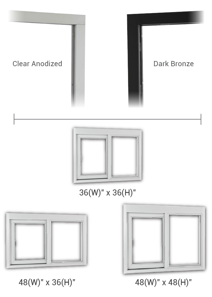 Drive-thru slider window color and size choices