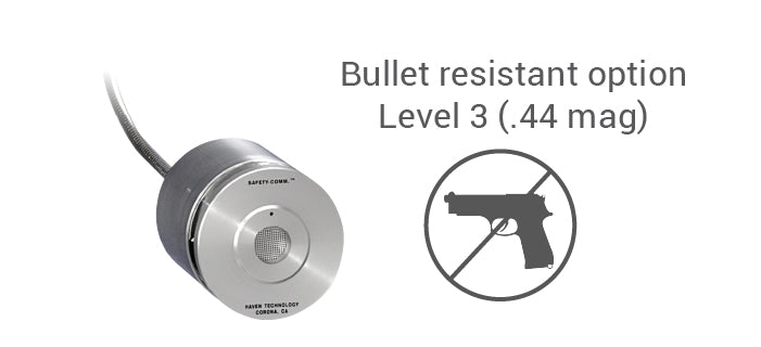 Amplified speak-thru bullet resistant