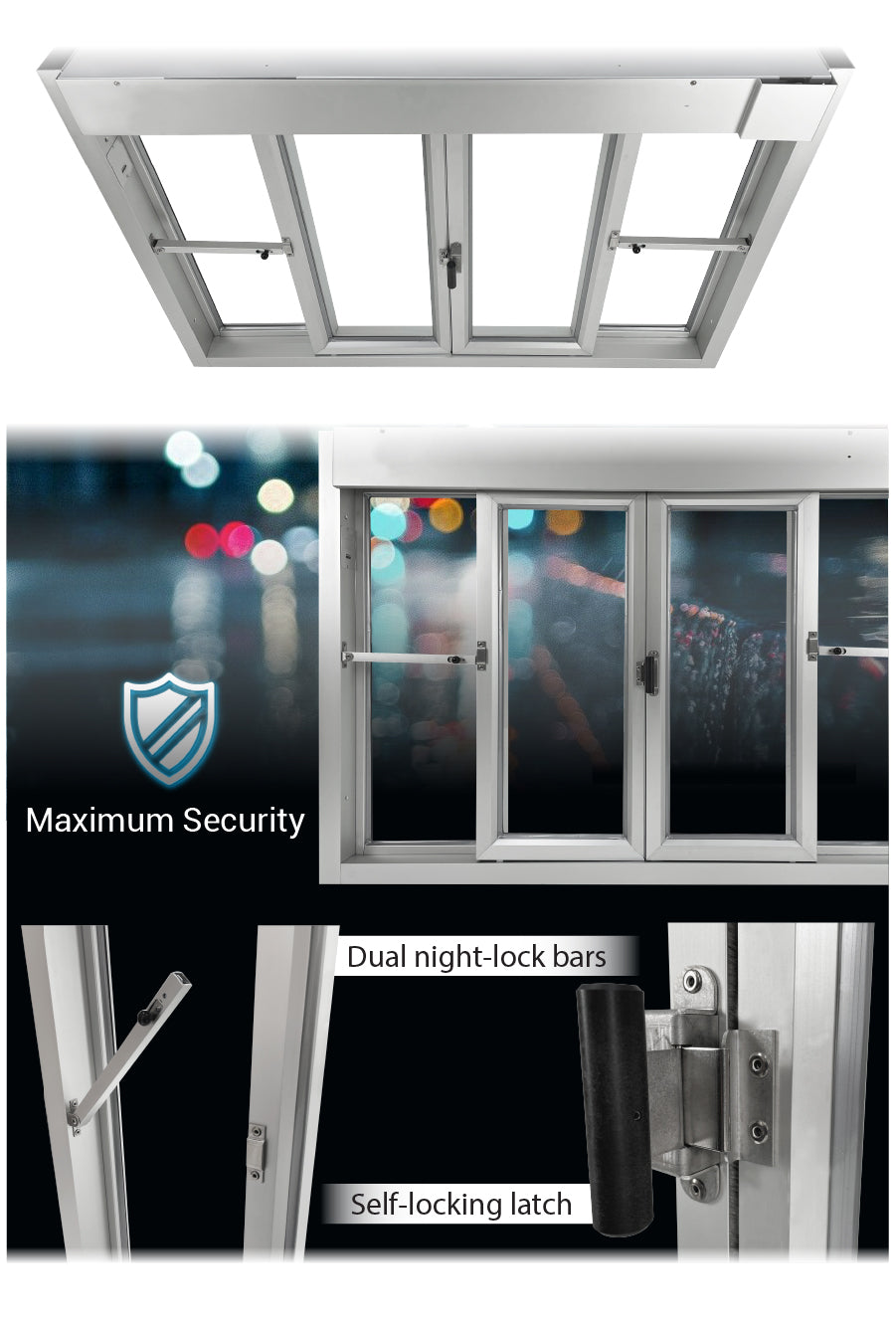 Ready Access Drive thru window bi-parting Covenant Security Equipment