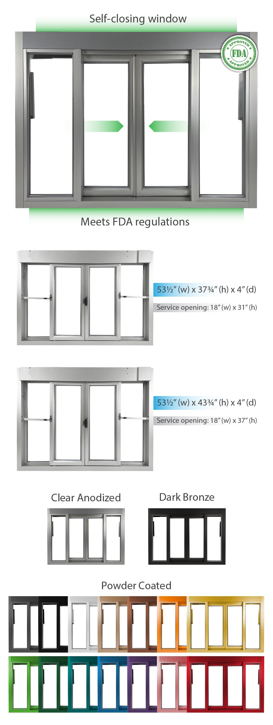 Ready Access Bi-parting drive thru slider window Covenant Security Equipment