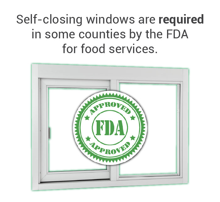 Drive thru slider FDA self closing