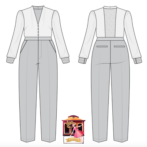 White Plus Size Jumpsuit Sketch