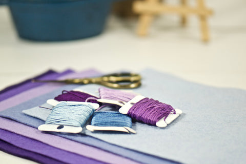 shades of purple for a new cross stitch project