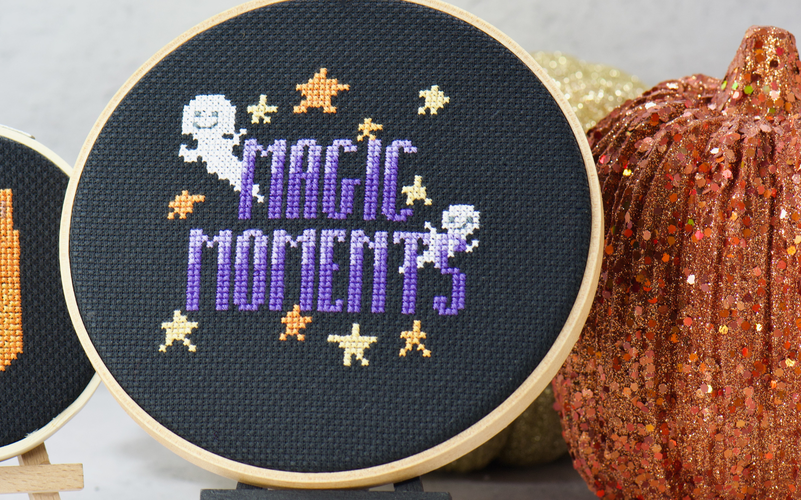 magic moments casper ghost halloween counted cross stitch pattern