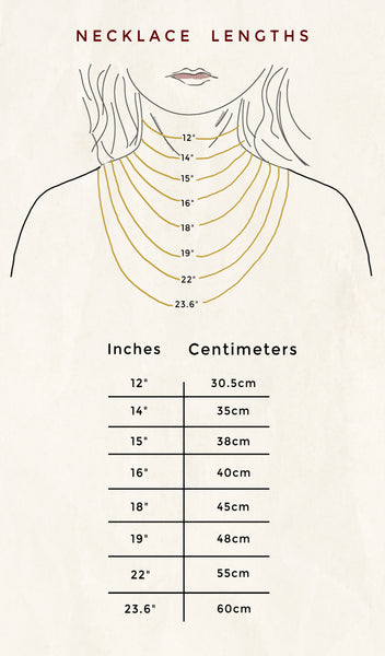 Necklace size chart