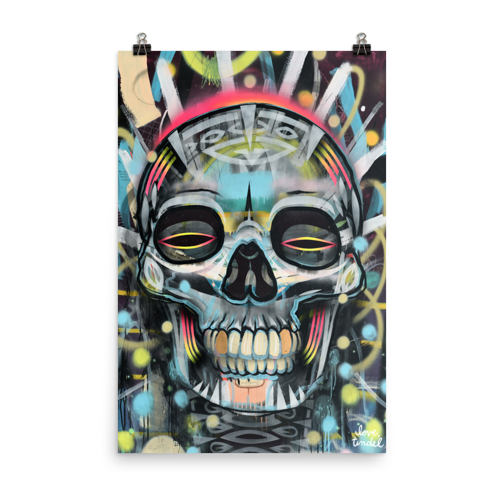 Neon Street Art Graffiti Creation Print Poster The dark side of