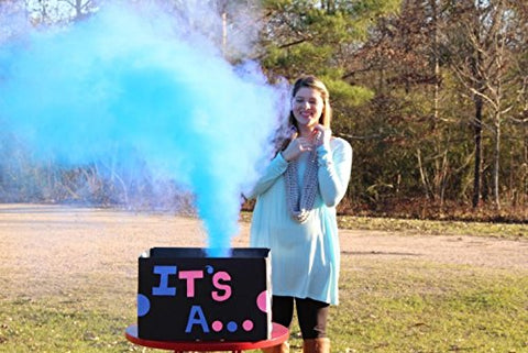 gender reveal smoke stick fountain blue or pink