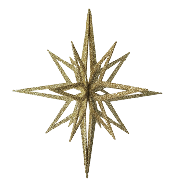 Star 3D Glitter Gold – Christmas Decorations Brisbane