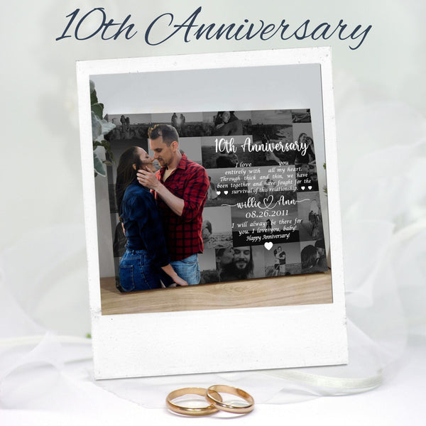 10th Anniversary Gift Husband Wife Wedding Ten Years Mr Mrs Gift Wood Heart  | DIY at B&Q