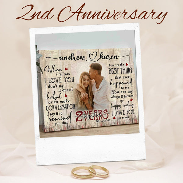 1 Year Anniversary Gift Fast Free 2nd Day Air Shipping Personalized Names 1st Wedding Anniversary Present Husband Wife or Couple