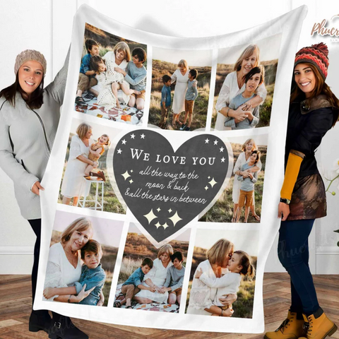 Personalized Photo Collage Grandma Blanket Gifts