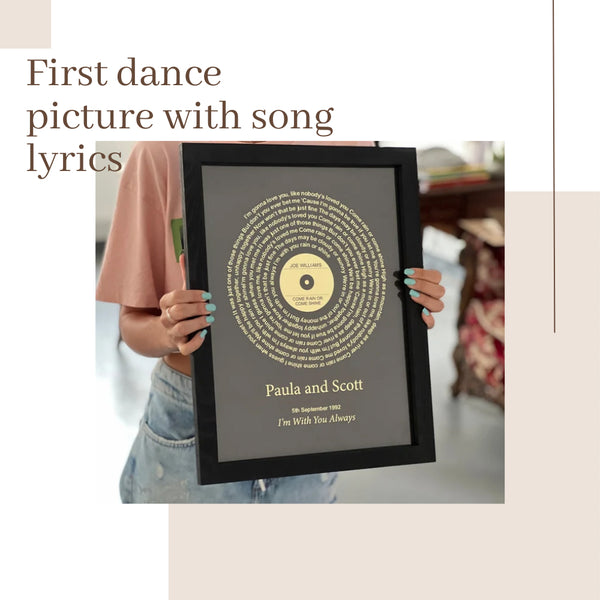 wedding picture with first dance lyrics