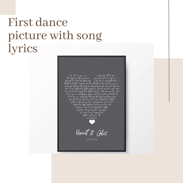 wedding picture with first dance lyrics