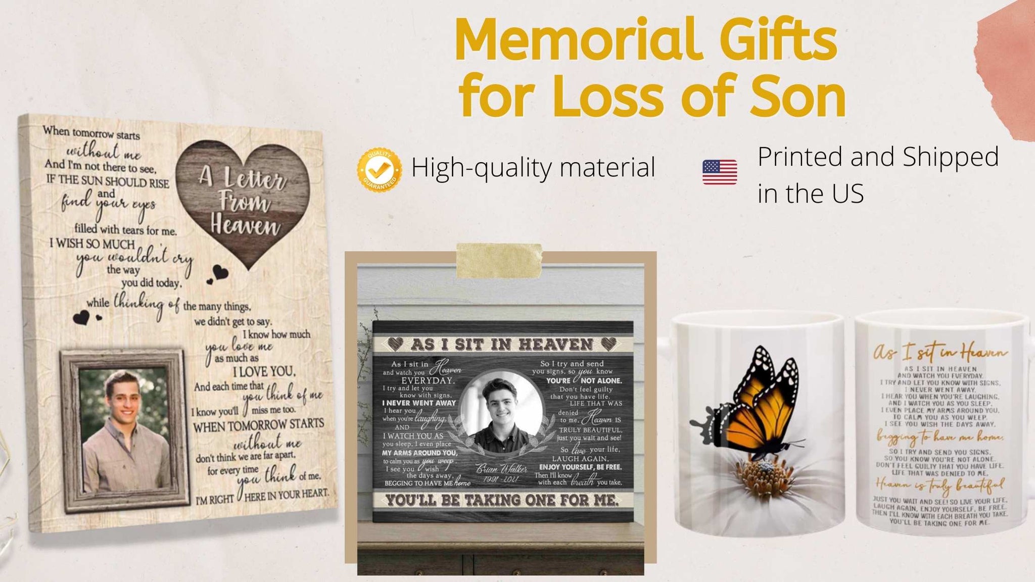 memorial gifts for loss of son, memorial gifts for loss of daughter