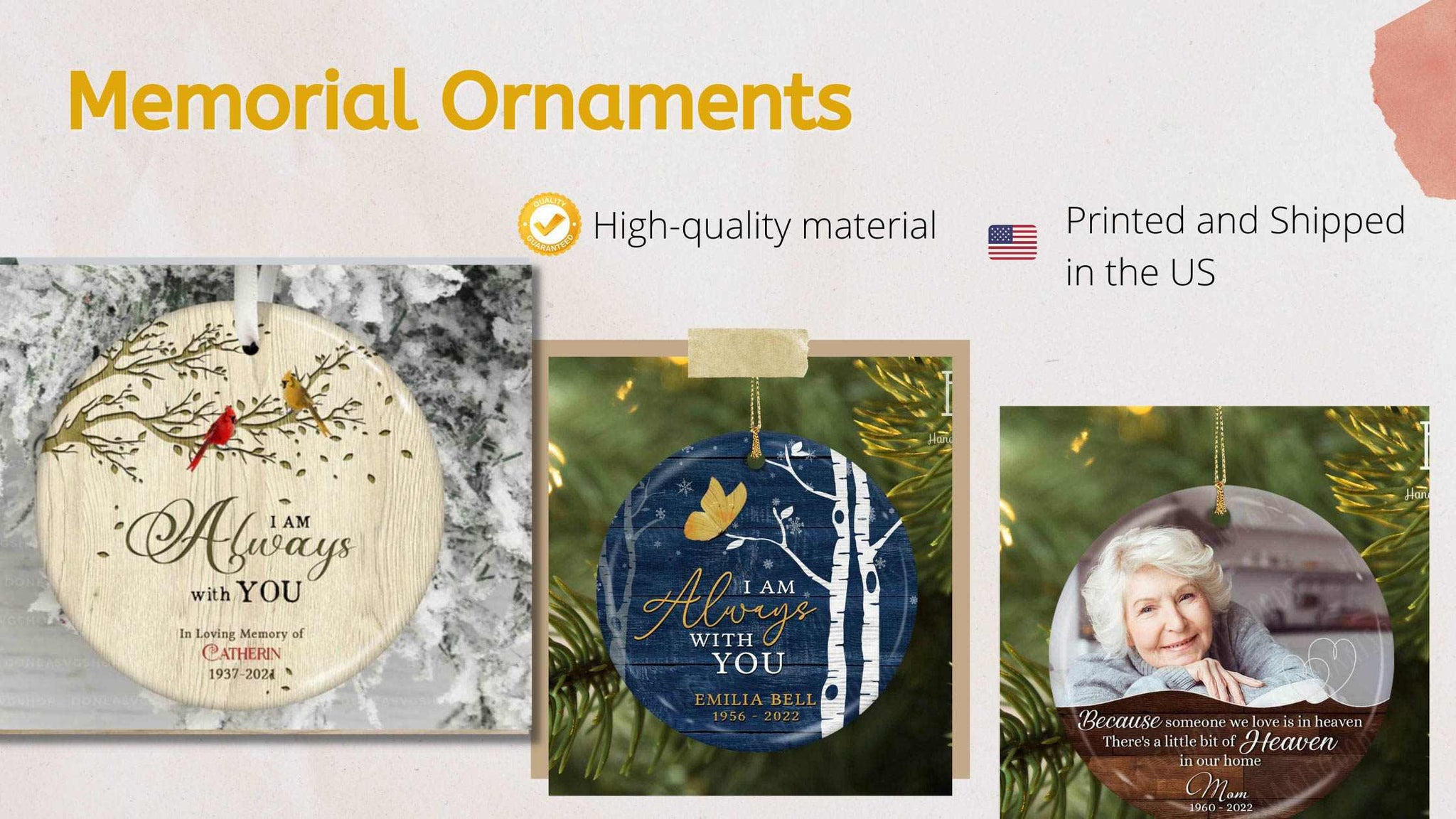 memorial ornaments, memorial ornaments with picture