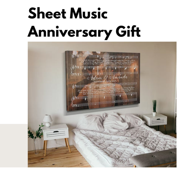 framed sheet music wedding gift