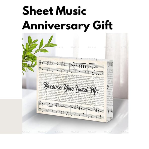 framed sheet music wedding gift