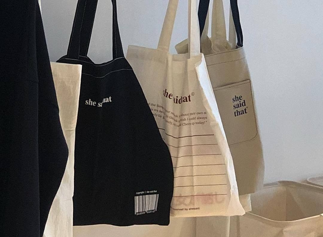 cute korean tote bags