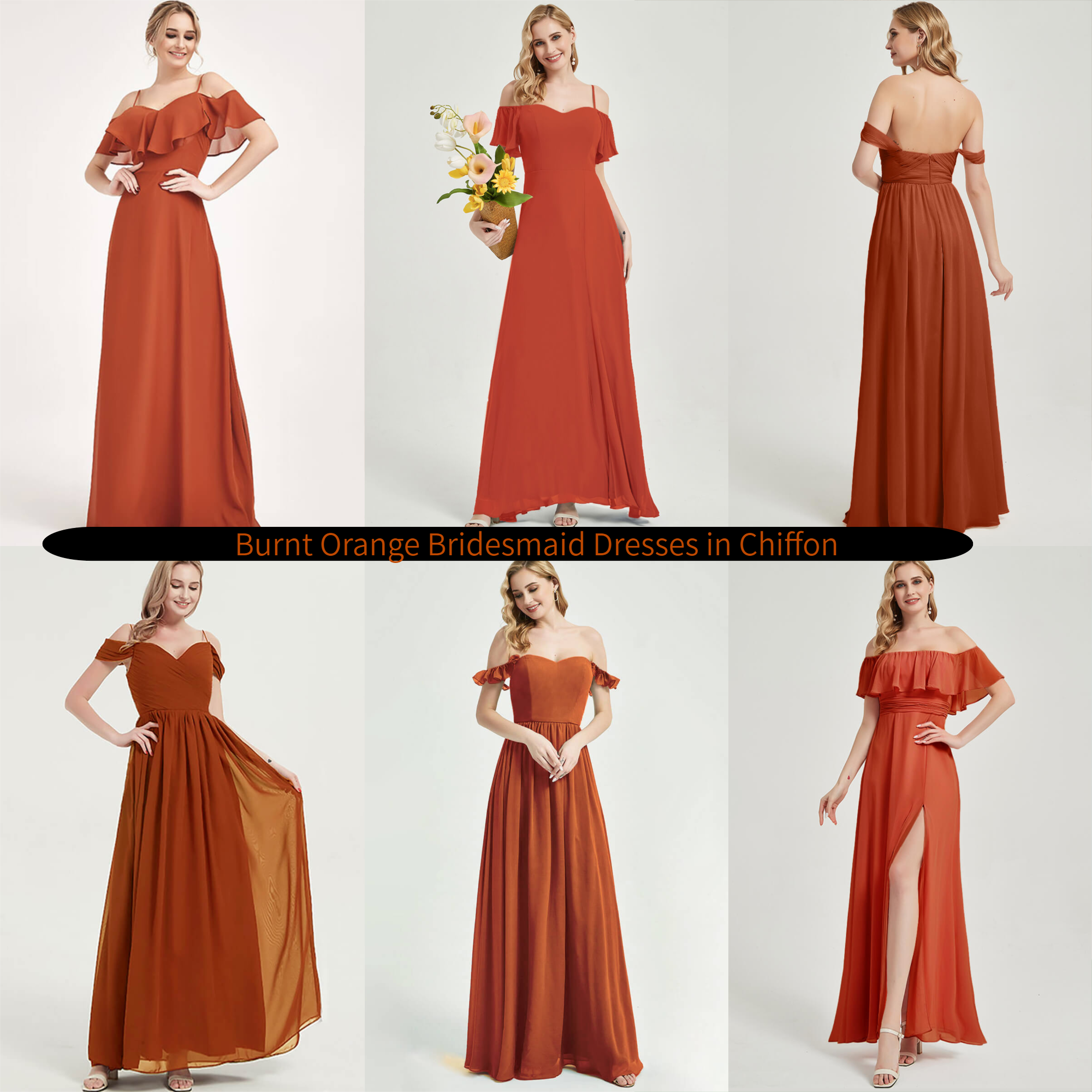 Off the Shoulder Burnt Orange Dress