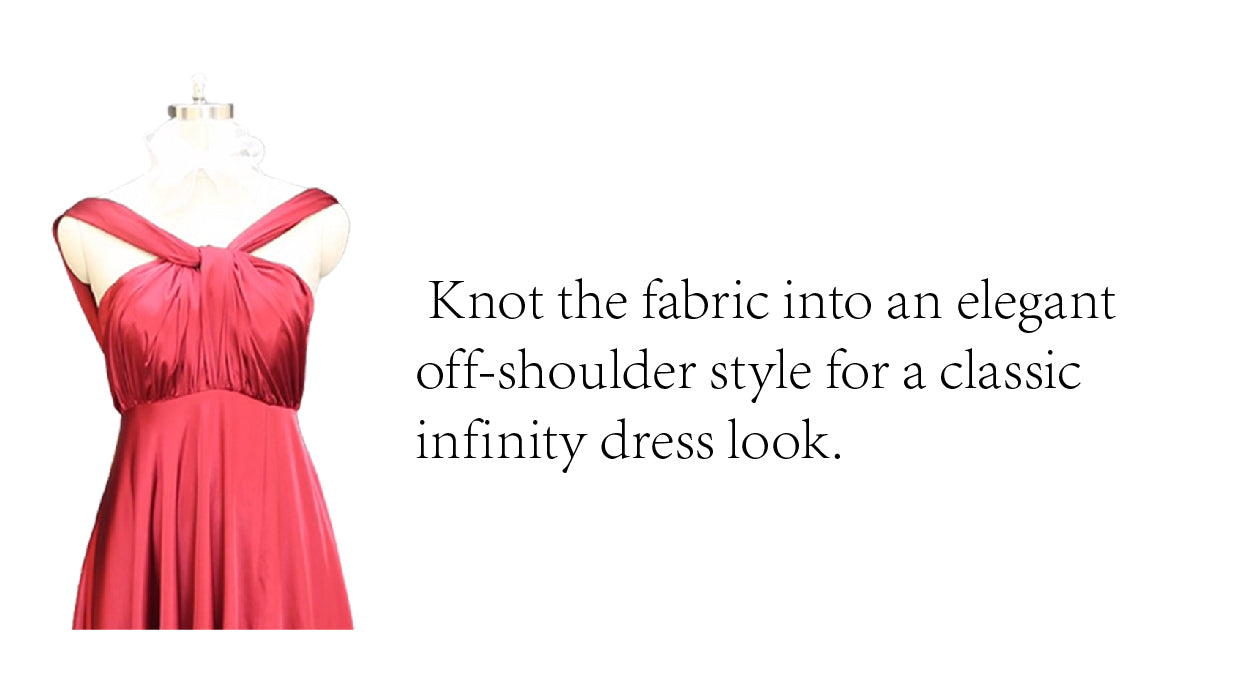 NZ Bridal Knoting Off Shoulder Satin Infinity Dress