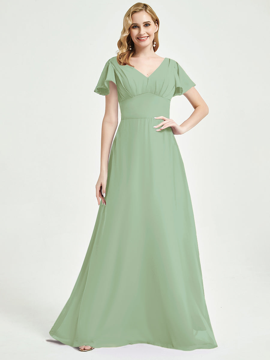 Sage Green Chiffon Bridesmaid Dress Ulanni