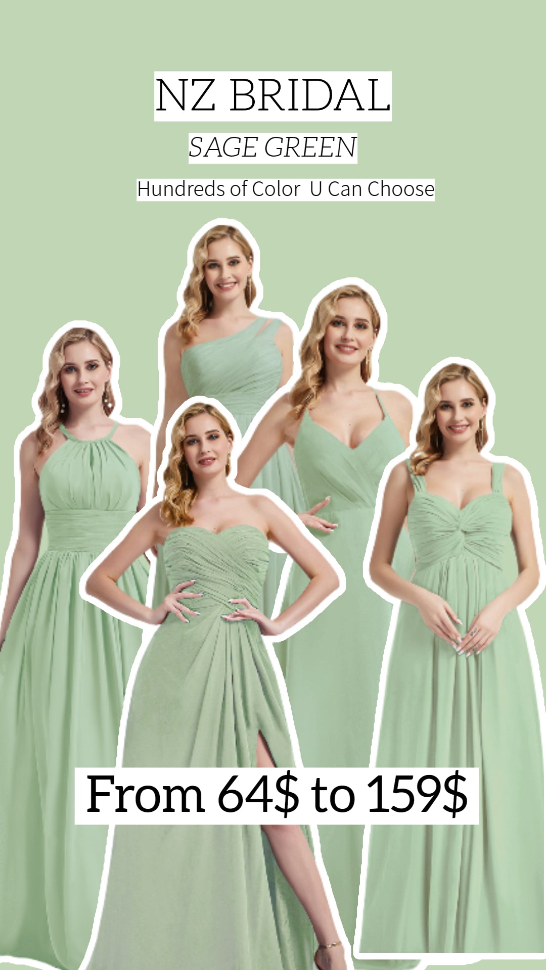 Sage Green Bridesmaid Dress Cheap