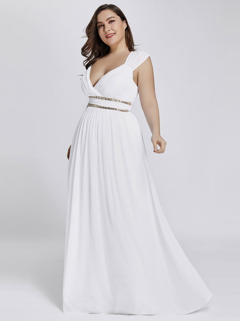 [Final Sale] Plus Size Elegant Sexy V-neck Long Bridal Gown-Caily