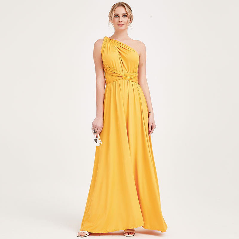 Ready to Ship Mustard Yellow Infinity Gown – NZ Bridal