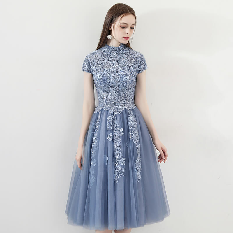 dusty blue occasion dress