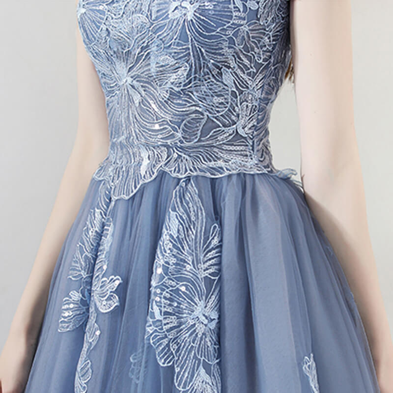 dusty blue occasion dress