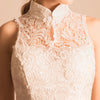 Vintage Sheer Neck High Collar Mermaid Lace Wedding Dress for Brides