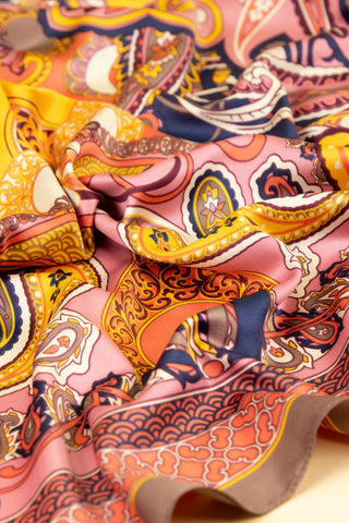 ladies satin neck scarf paisley candy by powder design