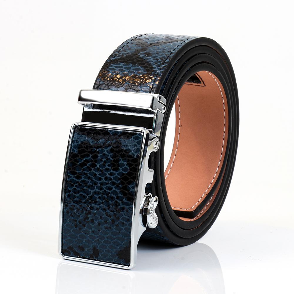 Mens Adjustable Ratchet Slide Buckle Belt - Genuine Leather Automatic ...