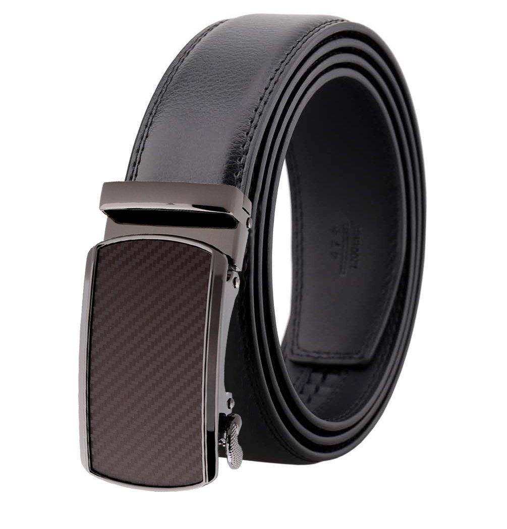 mens black leather belt with black buckle