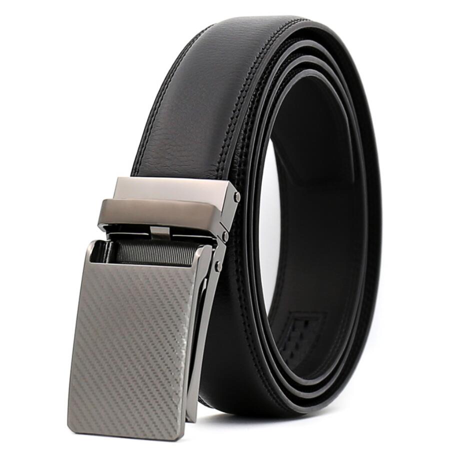 Silver Dot Mens Adjustable Ratchet Slide Buckle Belt - Genuine Leather ...