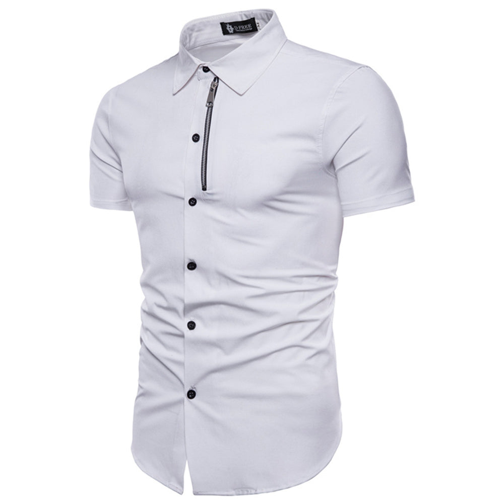 grey short sleeve dress shirt